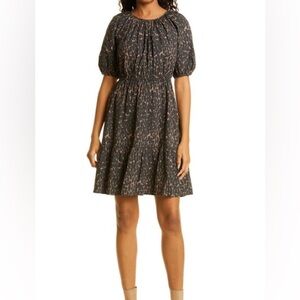 RAILS Khloe Animal Print Gathered Neck Dress in Savannah | L